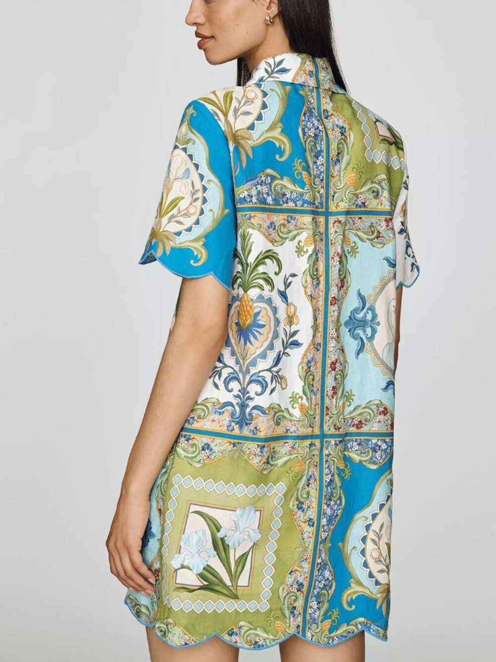 Farm Rio x Anthropologie Scalloped Shirt Dress - XXS - Picture 4 of 8